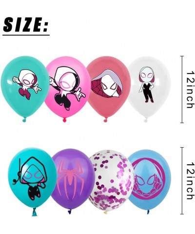 32 Pcs Spider Girl Party Balloons Superhero Girl Party Decorations Spider Gwen Party Supplies for Kids Pink Theme Baby Shower...