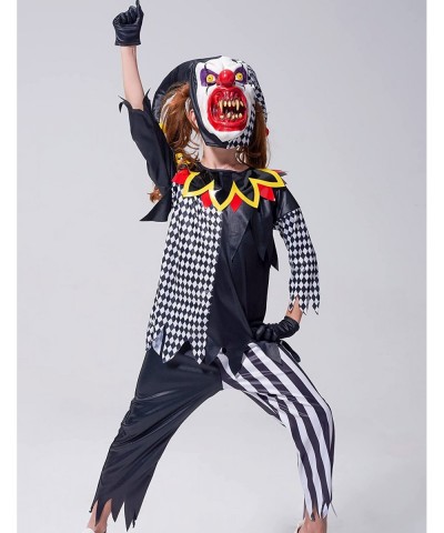 Clown Costume Parents and Kids Halloween Sinister Jester Funny Role Play Dree Up for Family Theme Party $44.61 Kids' Costumes