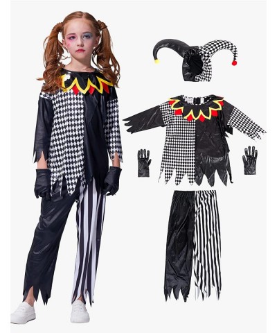 Clown Costume Parents and Kids Halloween Sinister Jester Funny Role Play Dree Up for Family Theme Party $44.61 Kids' Costumes