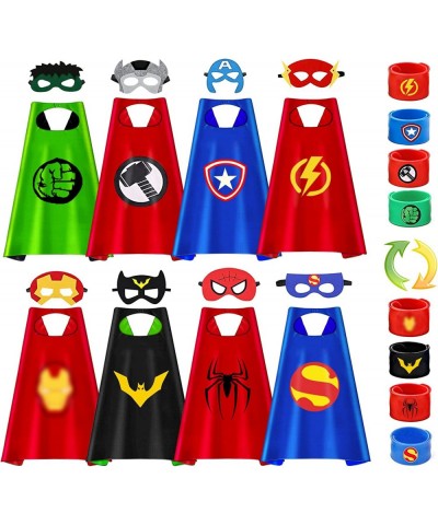 Superhero Capes and Masks Double Side Super hero Toys Halloween Cosplay Birthday Party Capes for Kids (8pcs) $29.97 Kids' Cos...