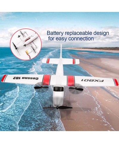 FX801 RC Airplane 2.4GHz 2CH Remote Control Airplane Cessna 182 Model RC Plane Fixed Wing RC Aircraft Easy to Fly RC Glider T...