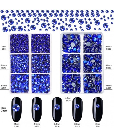 6616pcs Hotfix Rhinestones 5 Sizes Flat Back Nail Gems Nail Diamonds with Tweezers and Picking Rhinestones Pen for Crafts Nai...