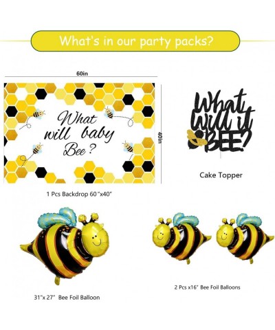 Bee Tableware Decorations - Bumble Bee Themed Party Supplies Include Backdrop Banner Plates Cups Napkins Cutlery Tablecloth B...