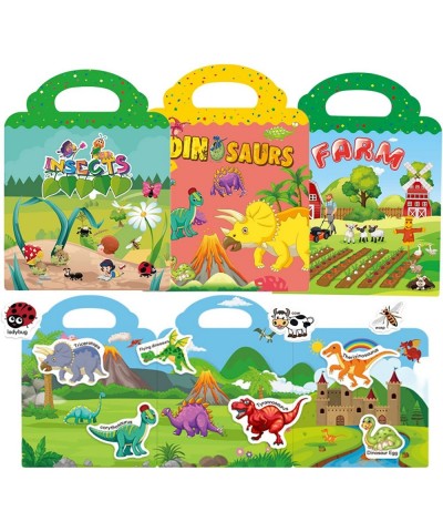 Reusable Sticker Books for Kids 2-4 Preschool Learning Activities Dinosaur Farm Insect Static Stickers Activity Books Educati...