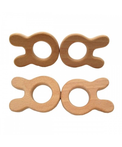 Organic Wooden Teething Natural Handmade Unfinished Beech Wooden Animal Shape Teether DIY Darling Shower Gift (Rabbit) $28.09...