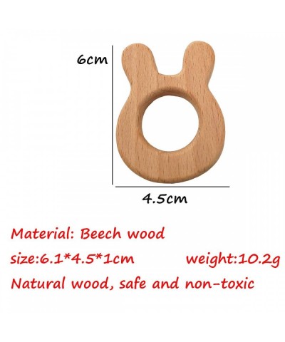 Organic Wooden Teething Natural Handmade Unfinished Beech Wooden Animal Shape Teether DIY Darling Shower Gift (Rabbit) $28.09...