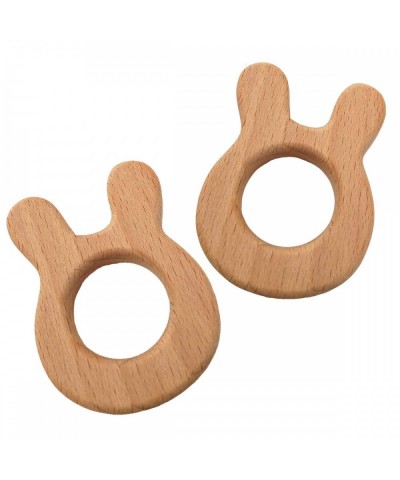 Organic Wooden Teething Natural Handmade Unfinished Beech Wooden Animal Shape Teether DIY Darling Shower Gift (Rabbit) $28.09...