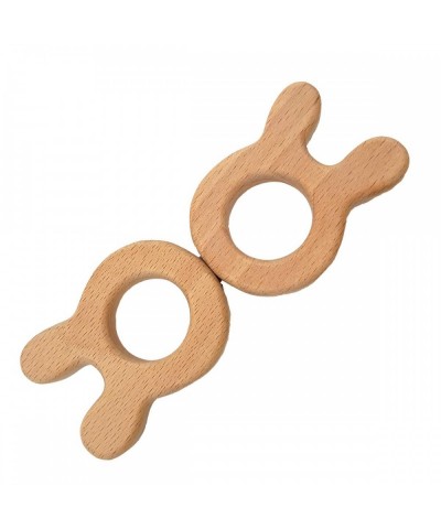 Organic Wooden Teething Natural Handmade Unfinished Beech Wooden Animal Shape Teether DIY Darling Shower Gift (Rabbit) $28.09...