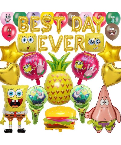 43PCS Cartoon Theme Party Supplies Birthday Decorations Include Pineapple Shape Balloon Square balloons Cartoon Character Bal...