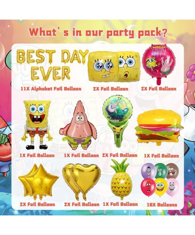 43PCS Cartoon Theme Party Supplies Birthday Decorations Include Pineapple Shape Balloon Square balloons Cartoon Character Bal...