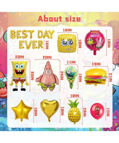 43PCS Cartoon Theme Party Supplies Birthday Decorations Include Pineapple Shape Balloon Square balloons Cartoon Character Bal...