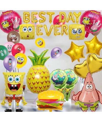 43PCS Cartoon Theme Party Supplies Birthday Decorations Include Pineapple Shape Balloon Square balloons Cartoon Character Bal...