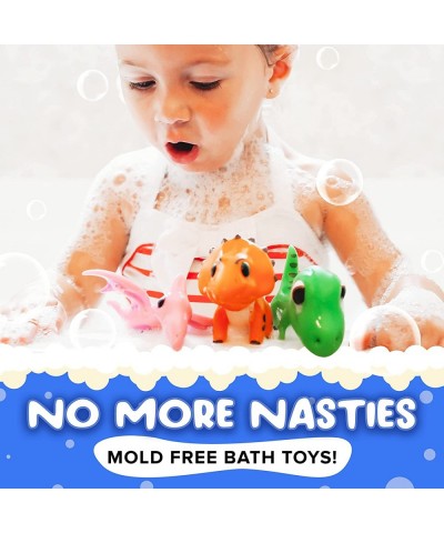 Dinosaur Bath Toys No Holes Mold Free Baby Bath Toys for Toddlers 1-3 Non Squirting Dino Bath Toys for Tub Beach Pool BPA-Fre...