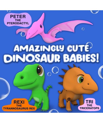 Dinosaur Bath Toys No Holes Mold Free Baby Bath Toys for Toddlers 1-3 Non Squirting Dino Bath Toys for Tub Beach Pool BPA-Fre...