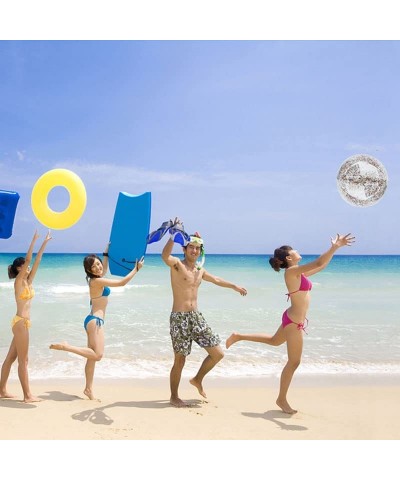 Clear Glitter Beach Balls Inflatable Confetti Beach Balls Transparent Swimming Pool Party Ball Comes with 1 Air Pump for Summ...