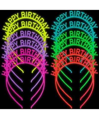 12PCS Happy Birthday Headbands Luminous Birthday Crowns For Women Glow In The Dark Girls Headbands Kids Party $22.92 Kids' Pa...