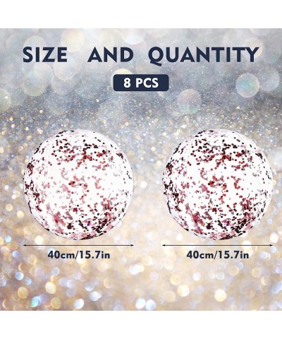 8 Pieces Inflatable Clear Glitter Beach Balls Confetti Beach Balls 16 Inch Swimming Pool Party Ball for Summer Pool Beach Par...