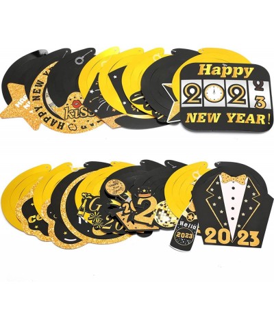 Happy New Year Hanging Swirl Decorations Set of 30 Black & Gold New Year Foil Swirls Ceiling Decorations New Years Eve Party ...