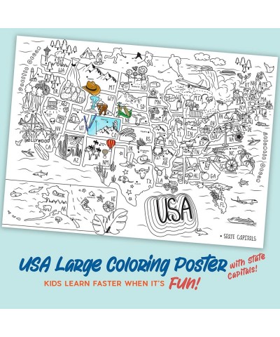 Giant Coloring Poster for Kids & Adults Large Map of The United States USA Poster for Kids Jumbo Tabletop Coloring Page Class...