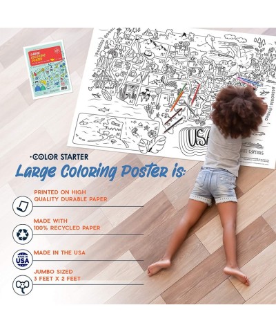 Giant Coloring Poster for Kids & Adults Large Map of The United States USA Poster for Kids Jumbo Tabletop Coloring Page Class...