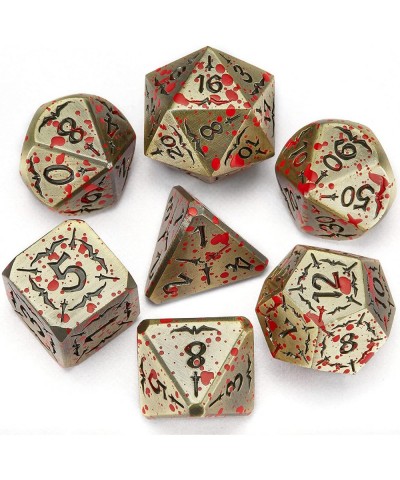 Blood Maledict Bronze Metal DND Dice Set with Metal Case D&D Metal Dice for Tabletop TRPG Gaming $41.94 Game Accessories