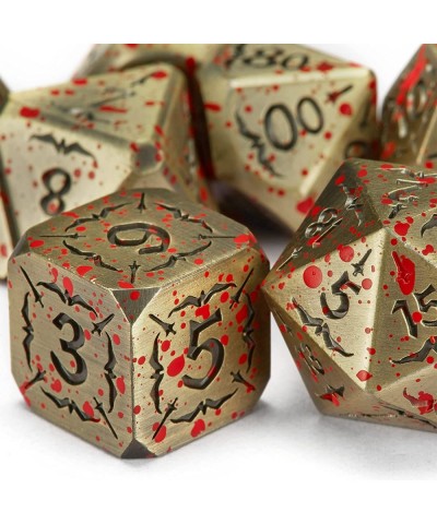 Blood Maledict Bronze Metal DND Dice Set with Metal Case D&D Metal Dice for Tabletop TRPG Gaming $41.94 Game Accessories