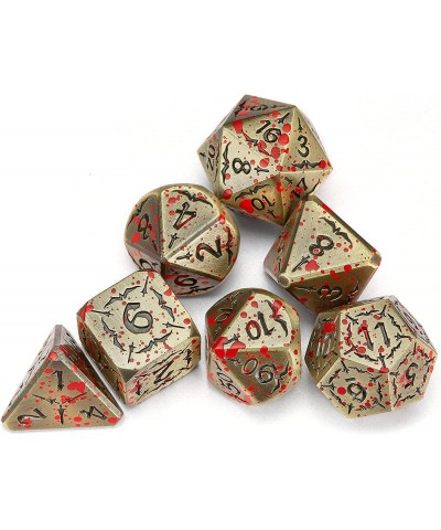 Blood Maledict Bronze Metal DND Dice Set with Metal Case D&D Metal Dice for Tabletop TRPG Gaming $41.94 Game Accessories