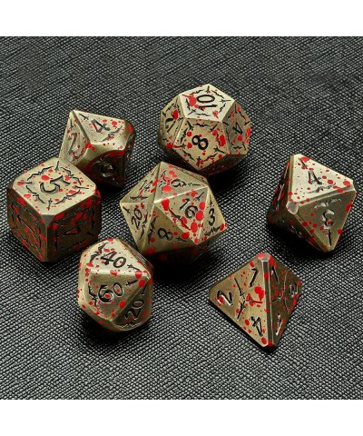 Blood Maledict Bronze Metal DND Dice Set with Metal Case D&D Metal Dice for Tabletop TRPG Gaming $41.94 Game Accessories