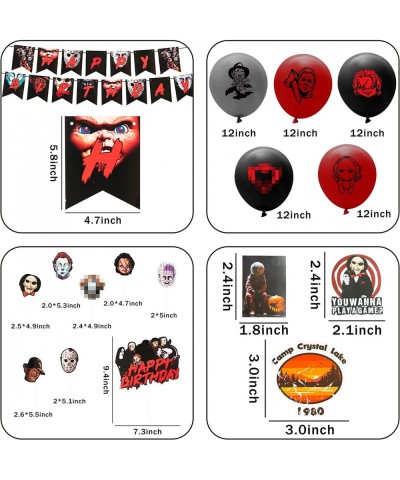 101P Halloween Horror Movie Classic Character Decorations Party Favors Include Horror Character Banner Balloon Stickers Birth...