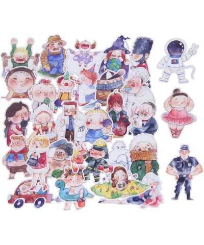 Waterproof People Sticker Pack for Kids 30pcs Kawaii Watercolor Character Person Water Bottle Skateboard Laptop Ipad Phone Ca...