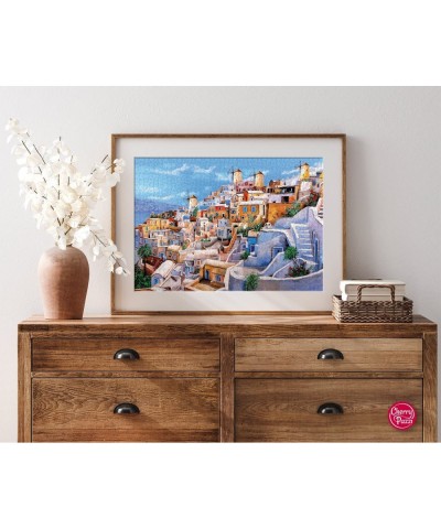 Color di Santorini 1000 Piece Jigsaw Puzzle - Premium HD Printing with Vivid Colors for Adults and Teens Engage with Family a...