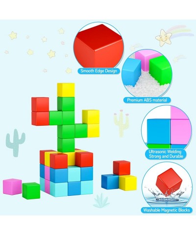 Magnetic Blocks 36PCS Magnetic Building Blocks 1.34inch Large Magnet Blocks for Toddlers Kids Magnet Toys for Kids Magnetic T...