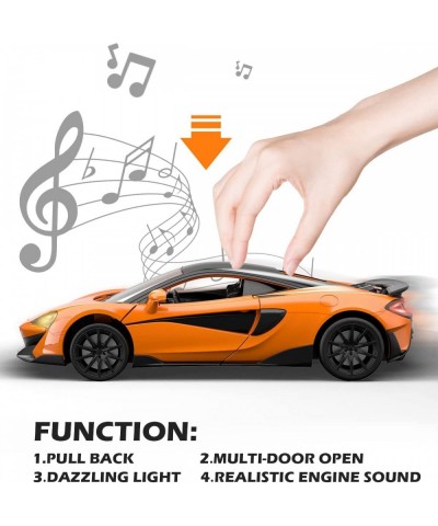 Toy Cars for Kids Ages 3+ 1:32 Scale McLaren 600LT Metal Model Pull Back Cars with Sound and LEDs Diecast Car Toy Cars Birthd...