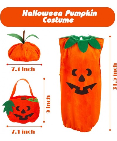 Halloween Pumpkin Costume Set Child Pumpkin Costume with Pumpkin Basket and Hat for 3-6 Year Boys Girls Halloween Cosplay Dre...