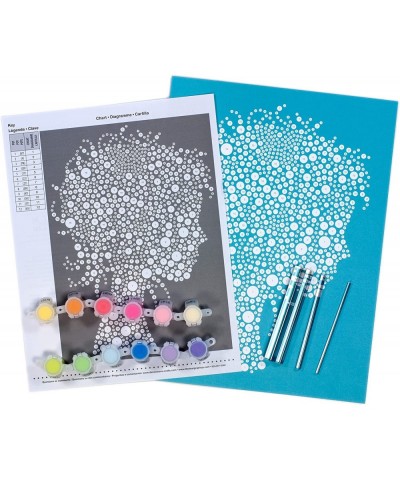 Girl Portrait Dot Painting Kit for Adults and Kids Finished Project 10" x 10" Multicolor 18 Piece $33.14 Craft Kits