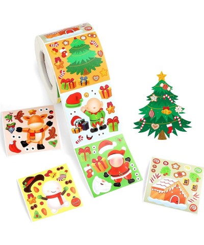 400 Pcs Christmas Stickers Xmas Make a Face Stickers DIY Santa Snowman Gingerbread Reindeer Elf Make Your Own Stickers for Ki...