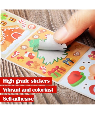 400 Pcs Christmas Stickers Xmas Make a Face Stickers DIY Santa Snowman Gingerbread Reindeer Elf Make Your Own Stickers for Ki...