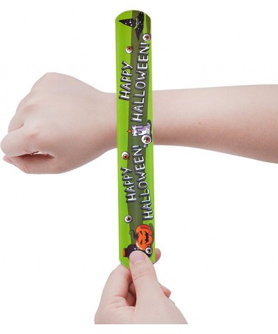 72 Halloween Slap Bracelets Craft Bulk with Spider Pumpkins Animal Print for Homeschooling Kids Trick or Treat Party Favors C...