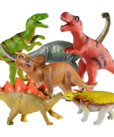 Soft Dinosaur Toys for Kids 3-5 Dinosaur Toys for Kids Toddlers - 6Pack Jumbo Dinosaur Toys Jurassic Dinosaurs T-Rex Velocira...