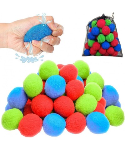 50 Pcs Reusable Water Balls Splash Bombs Water Soaker Balls Quick Fill Self Sealing Highly Absorbent Quick Rebound Soft Cotto...