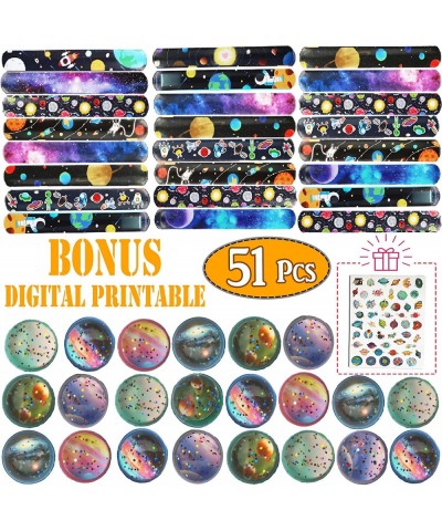 Empire Party 51 Pcs Outer Space Party Favors 25 Set of Space themed Wristbands Bouncy Ball Space Stickers for Kids Birthday P...