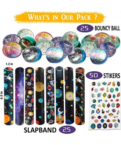 Empire Party 51 Pcs Outer Space Party Favors 25 Set of Space themed Wristbands Bouncy Ball Space Stickers for Kids Birthday P...