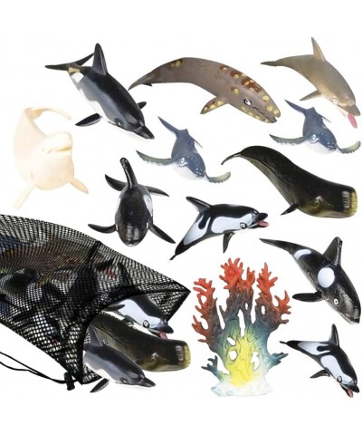 Dolphins & Whales in Mesh Bag Pack of 12 Sea Creature Figurines in Assorted Designs Bath Water Toys for Kids Ocean Life Party...