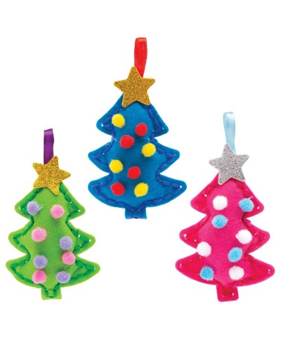 AW993 Christmas Tree Ornament Sewing Kits - Pack Of 3 Festive Arts And Crafts Christmas Craft Kits for Kids $17.63 Craft Kits