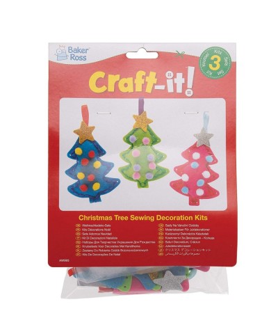 AW993 Christmas Tree Ornament Sewing Kits - Pack Of 3 Festive Arts And Crafts Christmas Craft Kits for Kids $17.63 Craft Kits