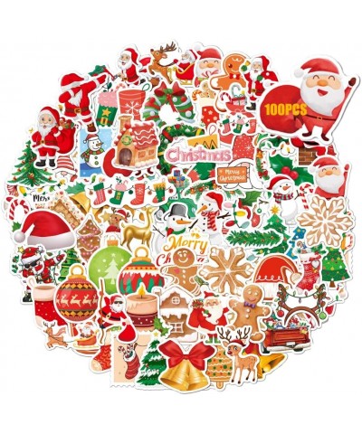 100 Pcs Christmas Stickers for Kids Christmas Holiday Stickers Decorations for Water Bottle Crafts Stickers for Skateboard En...