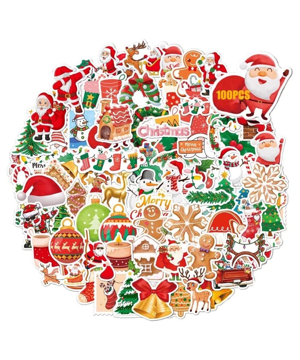 100 Pcs Christmas Stickers for Kids Christmas Holiday Stickers Decorations for Water Bottle Crafts Stickers for Skateboard En...