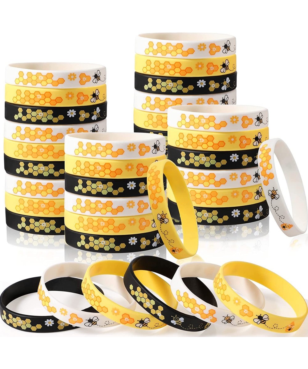 Bee Bracelet Silicone Bee Wristband Assorted Color Bee Theme Party Favors Bee Teachers Decorations Classroom Decorations Bees...