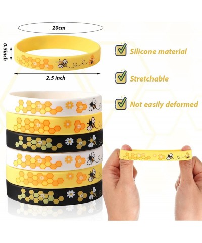 Bee Bracelet Silicone Bee Wristband Assorted Color Bee Theme Party Favors Bee Teachers Decorations Classroom Decorations Bees...