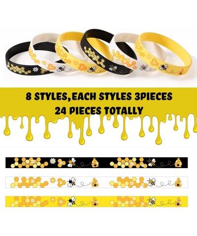 Bee Bracelet Silicone Bee Wristband Assorted Color Bee Theme Party Favors Bee Teachers Decorations Classroom Decorations Bees...